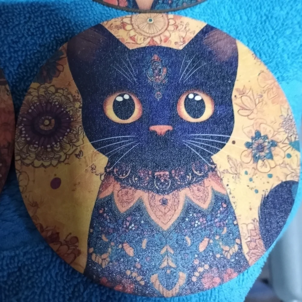 Cute Cat Coasters Set Of 6